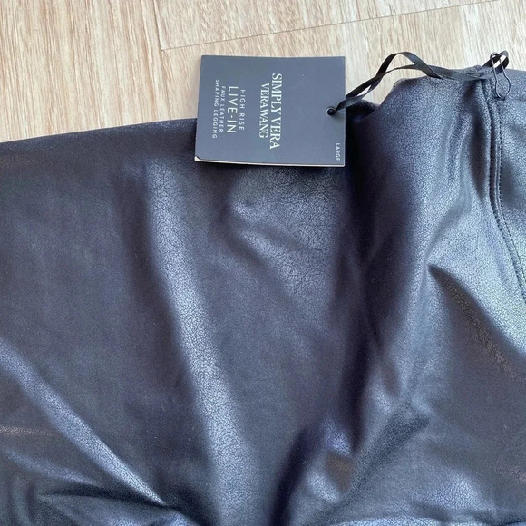 SIMPLY VERA- VERAWANG FAUX LEATHER LEGGINGS HIGH RISE LARGE - Picture 4 of 5